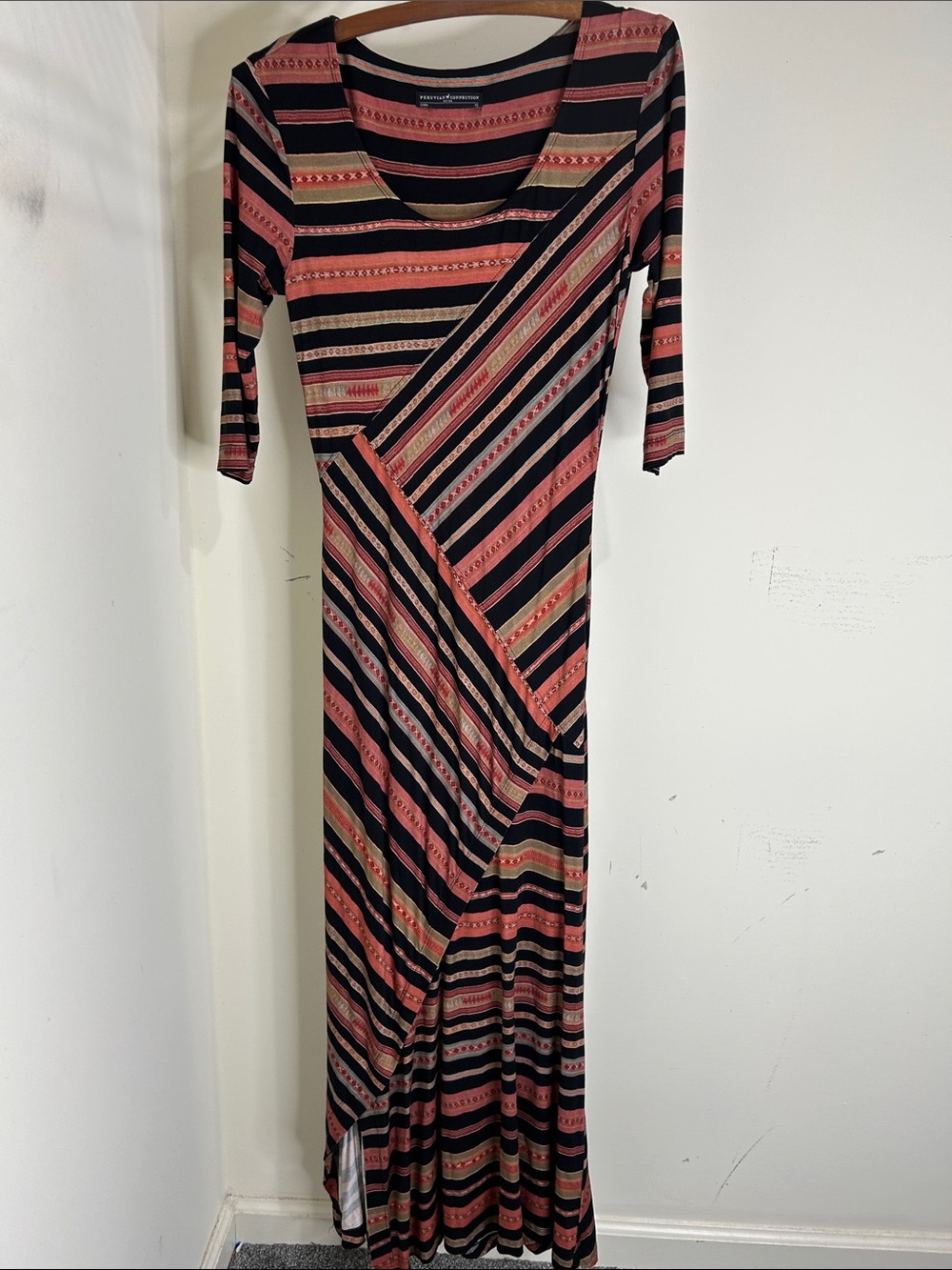 PERUVIAN CONNECTION Monserrato Colorful Maxi Stretch Jersey Size XS - Picture 2 of 16